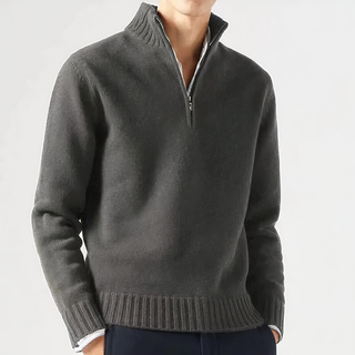 Herren Strickpullover Mit Halbem Reißverschluss | Warm