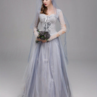 Gothic-Braut-Halloween-Kostüm Kleid für Damen