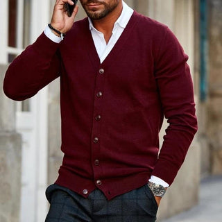 Lässige Herren Strickjacke | V-Ausschnitt