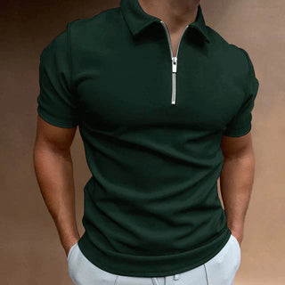 Lässiges Polo mit Reißverschluss für Herren | Kurzarm