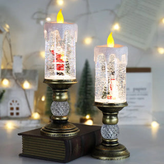Flammenlose LED-Weihnachtskerzen mit Schnee Effekt