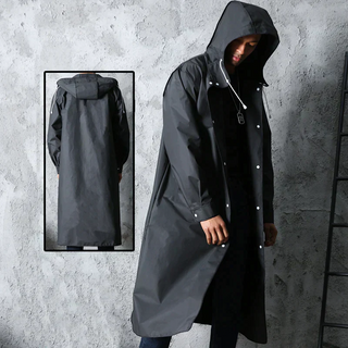 Herren Leichte Wasserdichte Regenjacke | Schwarz