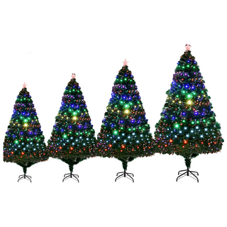 Weihnachtsbaum mit Stern und LED-Lichtern