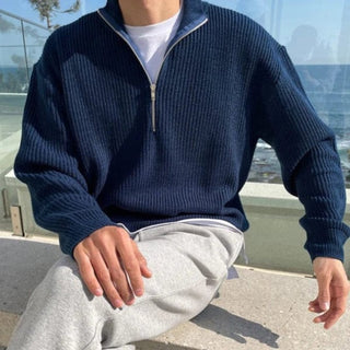 Lässiger Herren Pullover | Halbreißverschluss