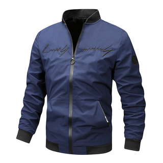 Herren Komfortable Bestickte Übergangsjacke | Mit Buchstaben-Design