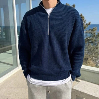 Lässiger Herren Pullover | Halbreißverschluss