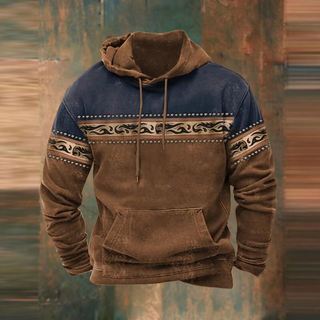 Bedruckter Langarm-Hoodie für Herren | Warm