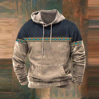 Bedruckter Langarm-Hoodie für Herren | Warm