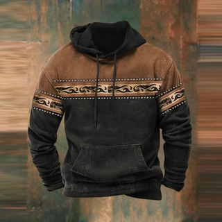Bedruckter Langarm-Hoodie für Herren | Warm