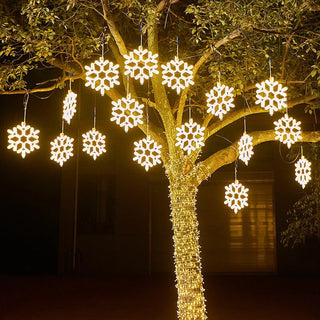 Weihnachts-Lichter Dekorationen im Schneeflocken-Design
