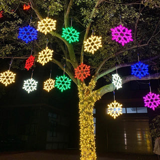 Weihnachts-Lichter Dekorationen im Schneeflocken-Design