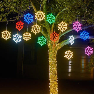 Weihnachts-Lichter Dekorationen im Schneeflocken-Design