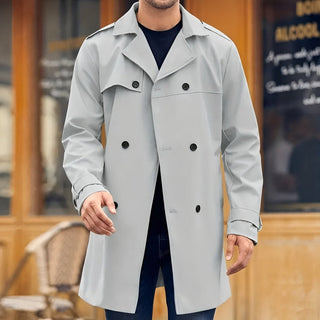Langärmliger Warmer Trenchcoat Für Herren | Klassisch