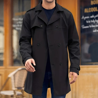 Langärmliger Warmer Trenchcoat Für Herren | Klassisch
